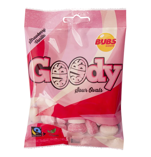 bubs strawberry and vanilla sour foam ovals (90g)