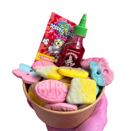 bubs candy salad bowl + souracha + popping candy
