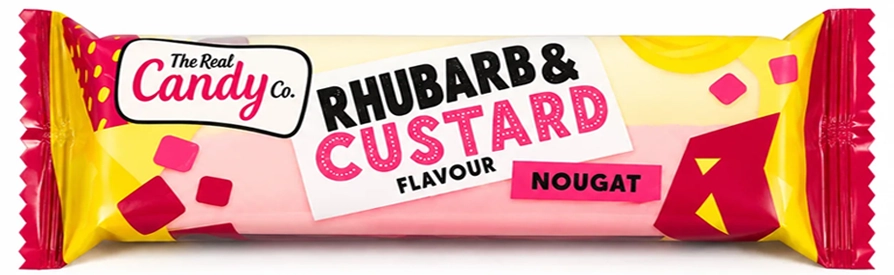 rhubarb and custard flavour nougat