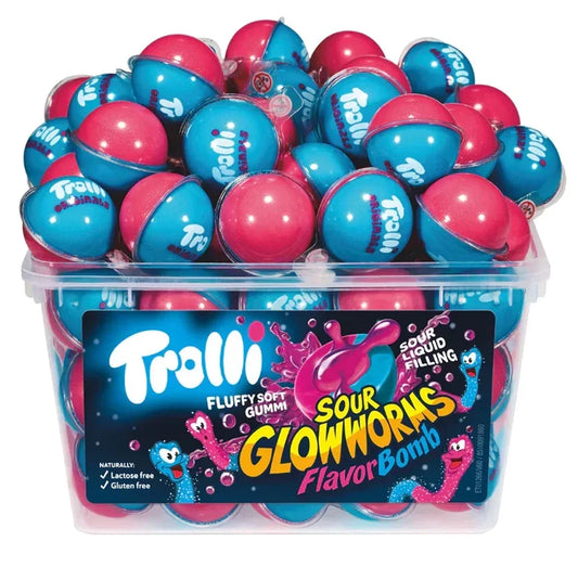 sour glow worms bubblegum flavorbomb 3d gummies